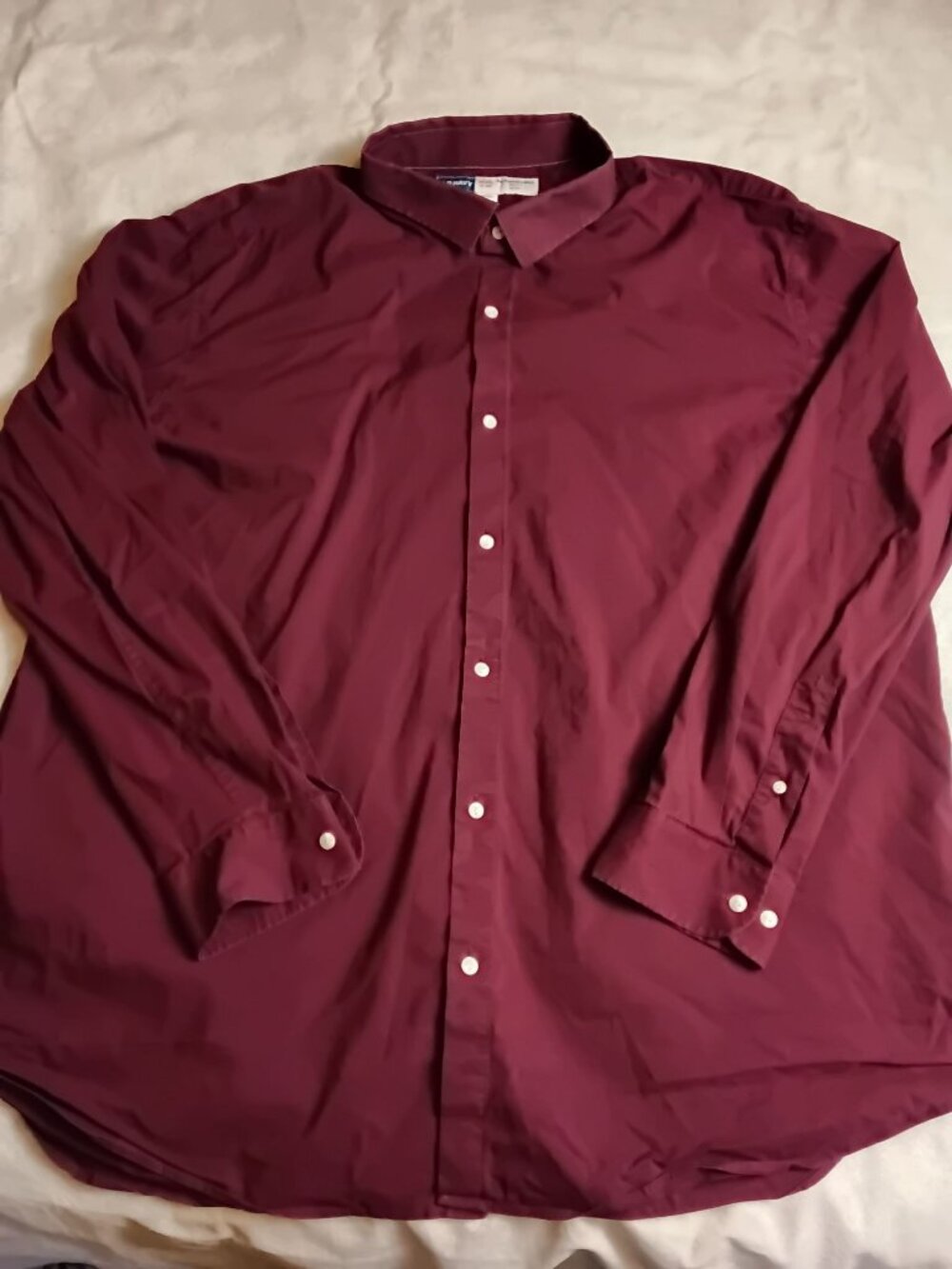 Old Navy Pro Signature Shirt Mens 4XL Tall Slim Fit Go-Dry Dress Button Up Maroo